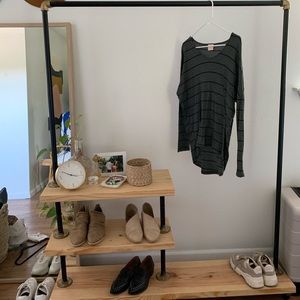 Black and gray striped long sleeve